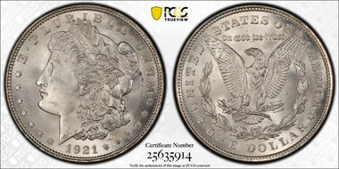1921 $1 Morgan MS66+
