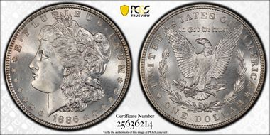 1886 $1 MS67+