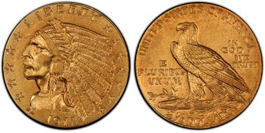 1911-D $2.50 Strong D AU58