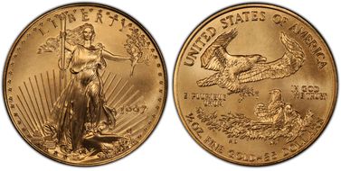 1997 $25 Gold Eagle MS70