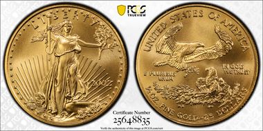 2002 $25 Gold Eagle MS70