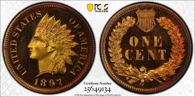 1897 1C PR67+ DCAM