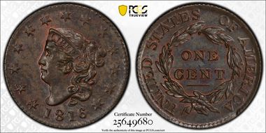 1816 1C Newcomb 4 MS64BN