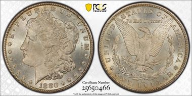 1880-CC $1 8/Low 7 MS66+