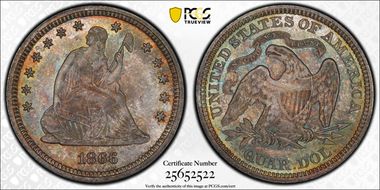 1866 25C Motto MS65+