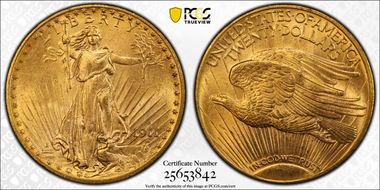 1911-D $20 MS66