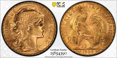 1909 20 Fr Gad-1064a F-535 Refrappe MS67