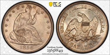 1856-O 50C WB-9 Large O, RPD FS-301 MS64