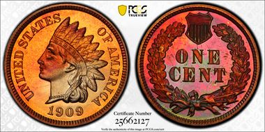 1909 1C Indian PR67RB