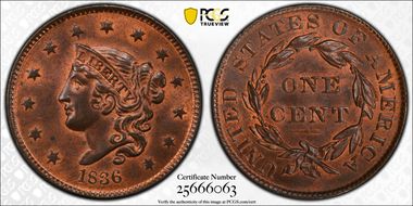 1836 1C MS65RB