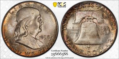 1958 50C FS-402 Obverse Die Clash MS67FBL