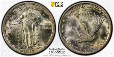 1917 25C Type 2 MS67+ FH