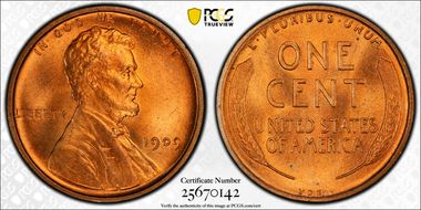 1909 VDB 1C Doubled Die Obverse MS66+ RD