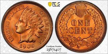 1909 1C Indian MS67RD