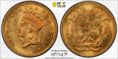 1865 G$1 MS66+