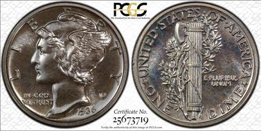 1936 10C PR67+