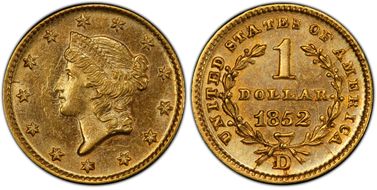 1852-D G$1 MS62