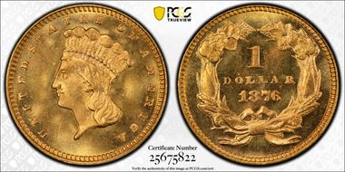 1876 G$1 MS67