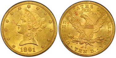 1891-CC $10 MS62