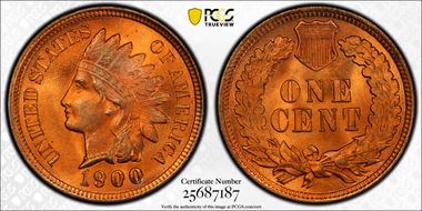 1900 1C MS67RD