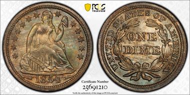 1854 10C MS67