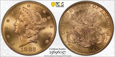 1882-S $20 MS64