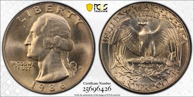 1986-D 25C MS67