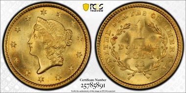 1851 G$1 MS67+
