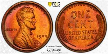 1909 VDB 1C PR67+ RD