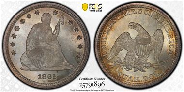 1863 25C MS66+