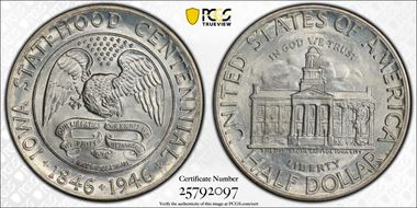 1946 50C Iowa MS67+
