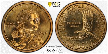 2003-P SAC$1 MS68
