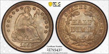 1853 H10C No Arrows MS68