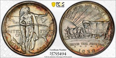 1939-S 50C Oregon MS67+