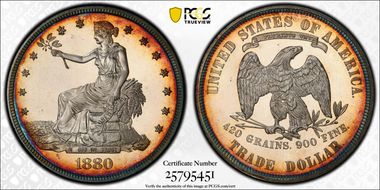 1880 T$1 Trade PR67+ CAM