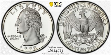 1998-S 25C Silver PR70DCAM
