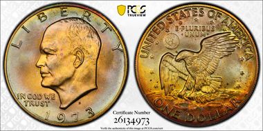 1973-S $1 Silver MS66