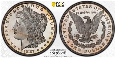 1887 $1 PR67+
