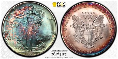 1994 $1 Silver Eagle MS66