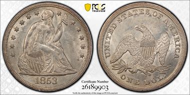 1853 $1 MS61