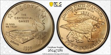 1995-W $5 Stadium MS70