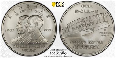 2003-P $1 First Flight MS70