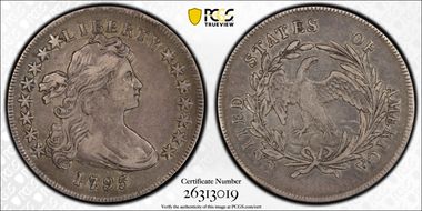 1795 $1 Draped Bust, Off-Center VF35