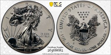 2012-S $1 Silver Eagle Rev PR  75th Anniversary SF Mint Set First Strike PR70
