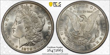 1878 7TF $1 Reverse of 1879 MS65