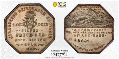 1900 Lesher $ HK-790 Bank Type MS62