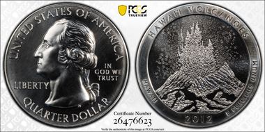 2012 25C Hawaii Volcanoes NP 5 oz Silver- First Strike Mercanti Signature MS69DMPL