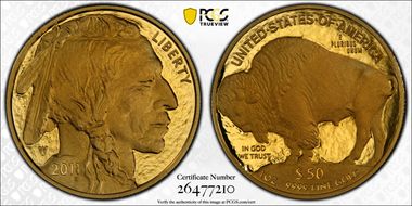 2011-W $50 American Buffalo  .9999 Fine Gold First Strike PR70DCAM