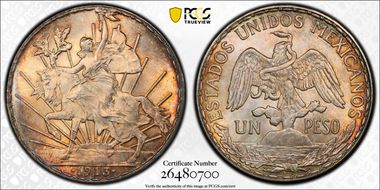 1913/2 Peso KM-453  Schein-D5 MS65