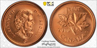 2010 1C Copper Plated Zinc MS66RD